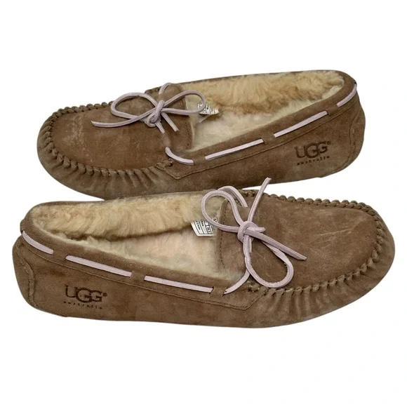 UGGaustralia♡スウェードモカシン ウッドリンモック キャメル24.5 UGGaustralia♡スウェードモカシン ウッドリンモック キャメル